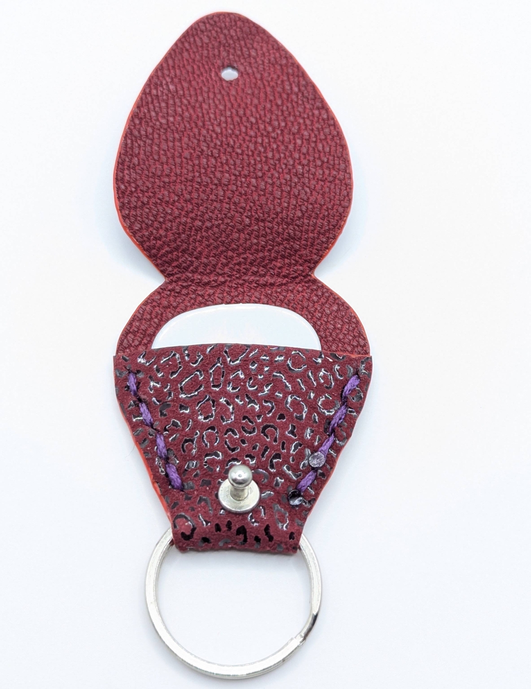 Étui à médiator Bordeaux imitation léopard