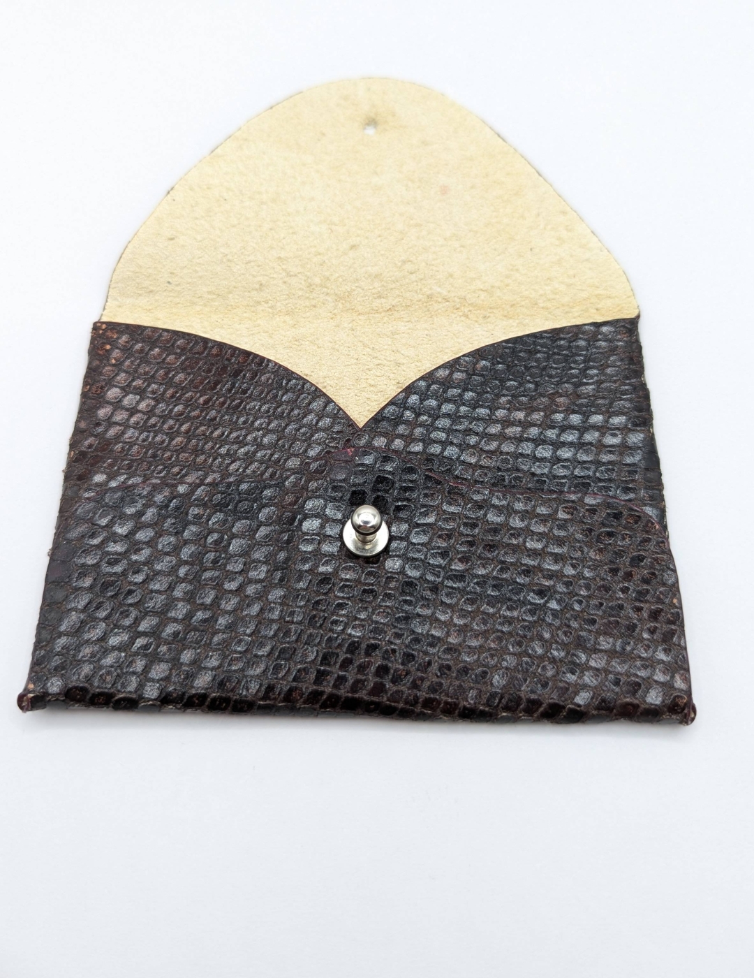 Porte-cartes Bordeaux très foncé imitation serpent