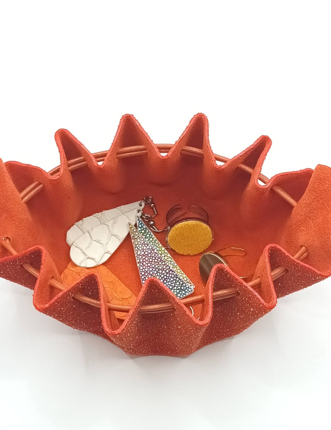 Grande bourse Orange Perlé