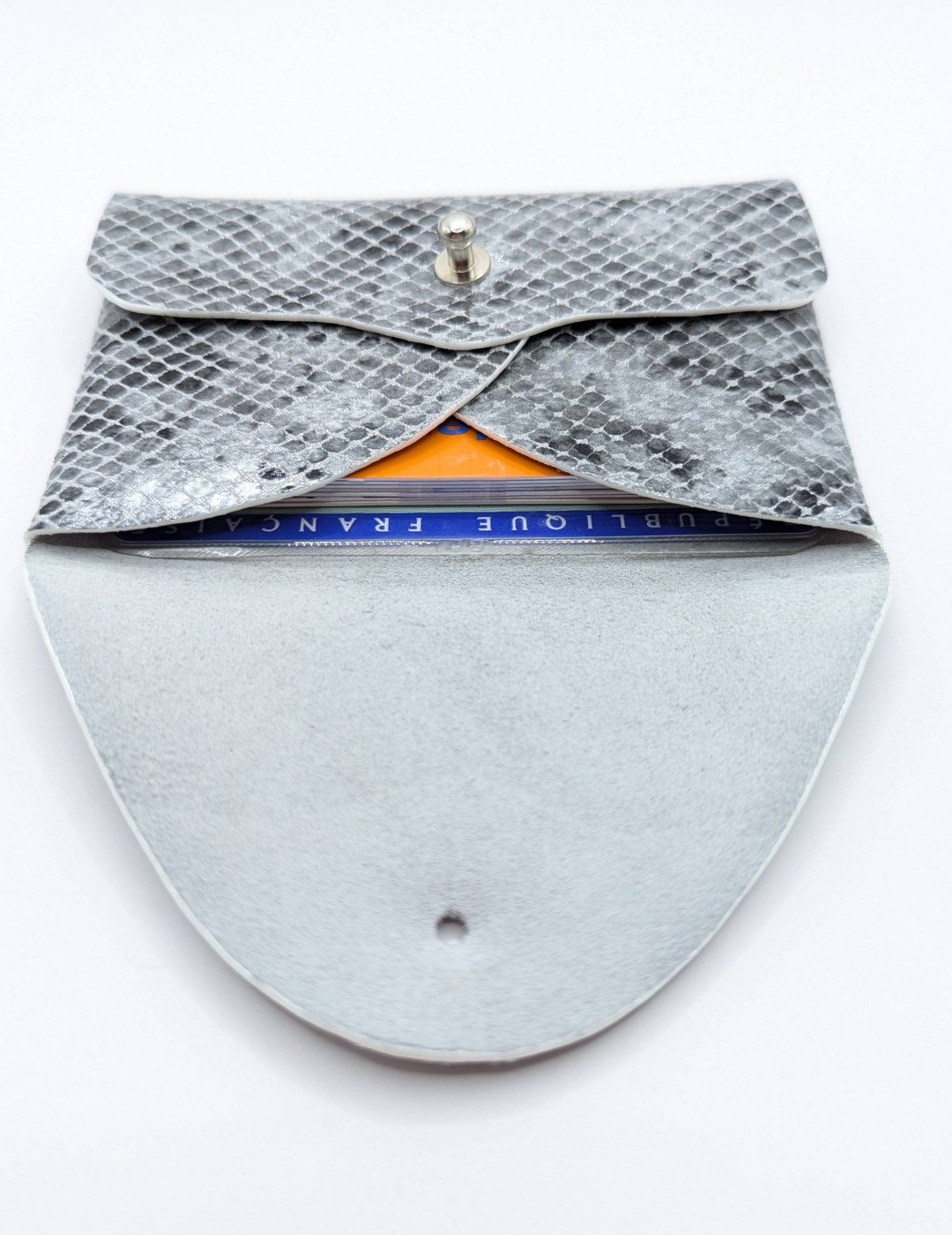 Porte-cartes Argent imitation serpent