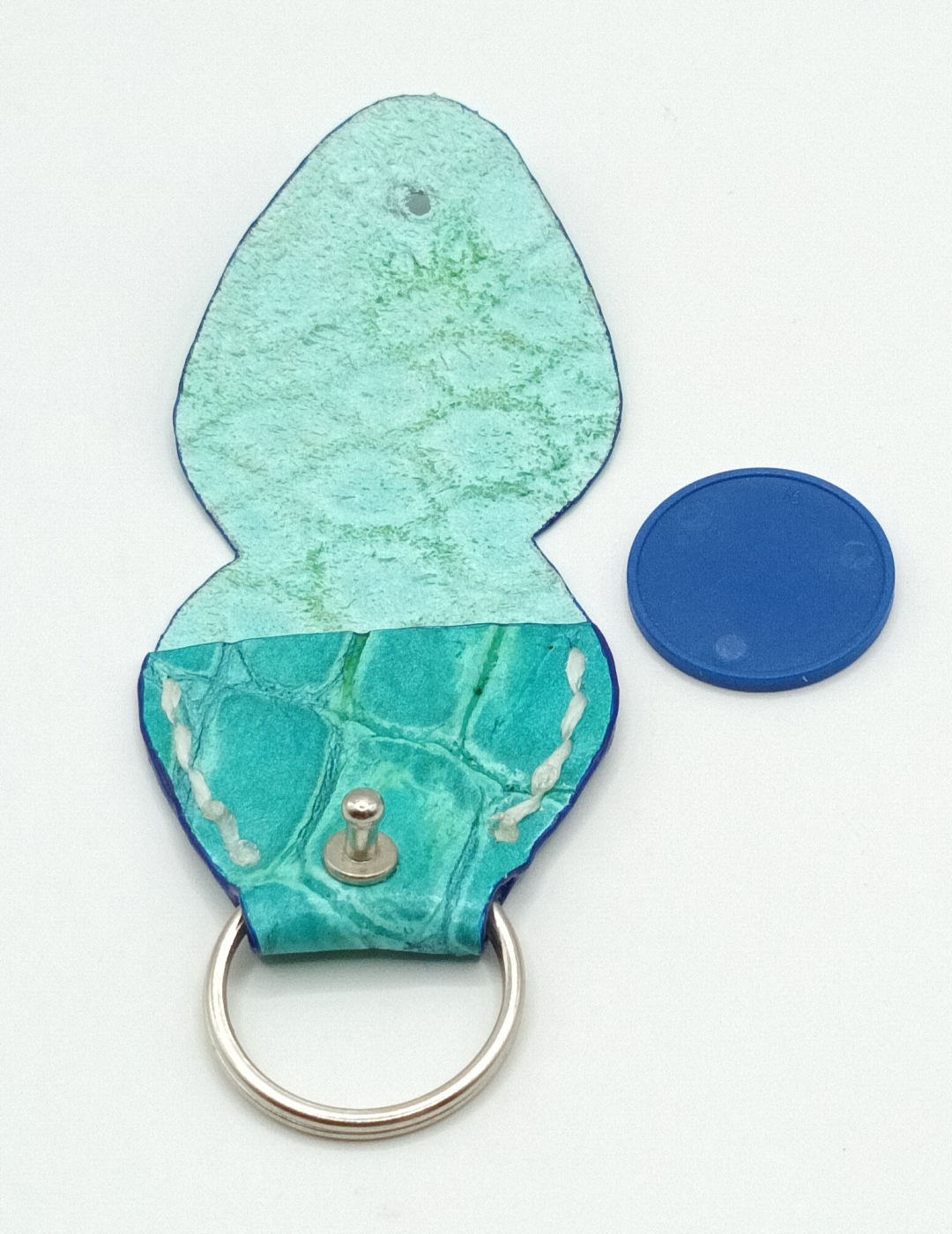 Étui à médiator Turquoise imitation crocodile