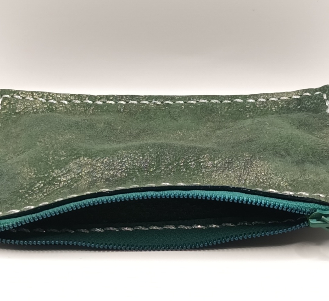 Porte-monnaie vert forêt brillant et vert foncé