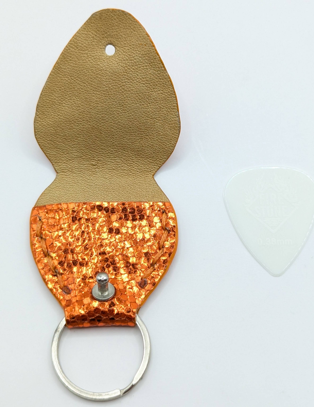 Étui à médiator Orange pailleté