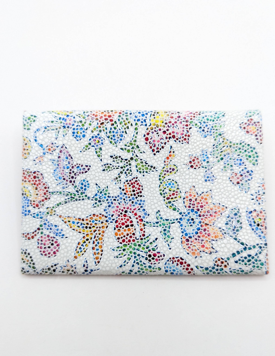 Porte-cartes Blanc à fleurs style gaudì