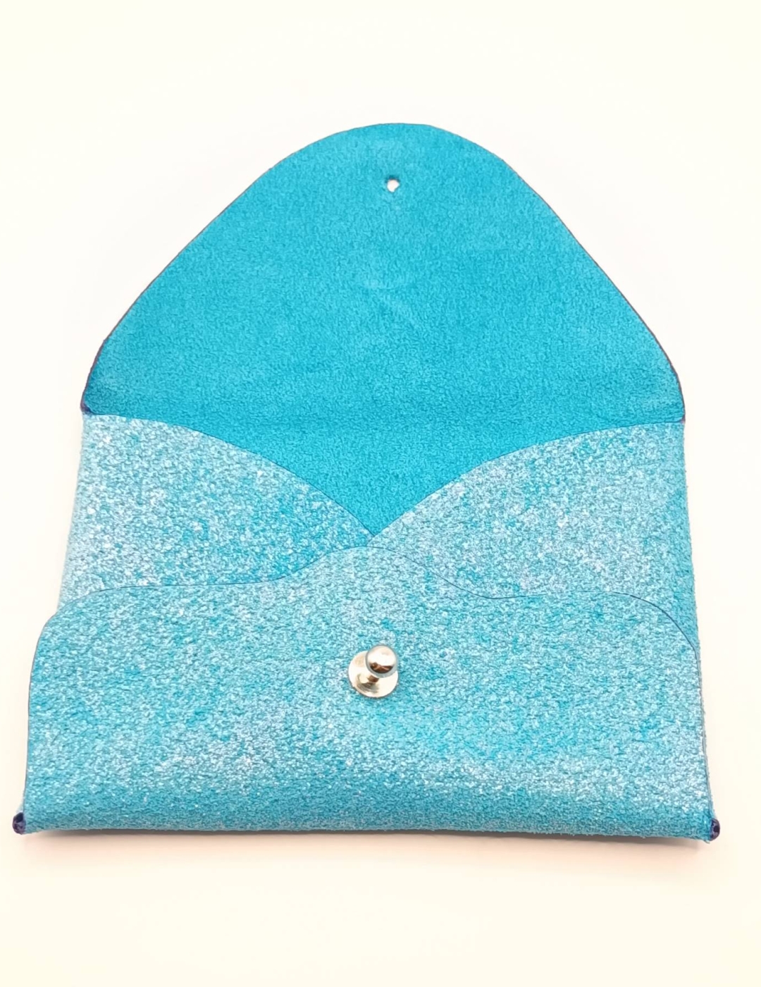 Porte-cartes Bleu velours pailleté