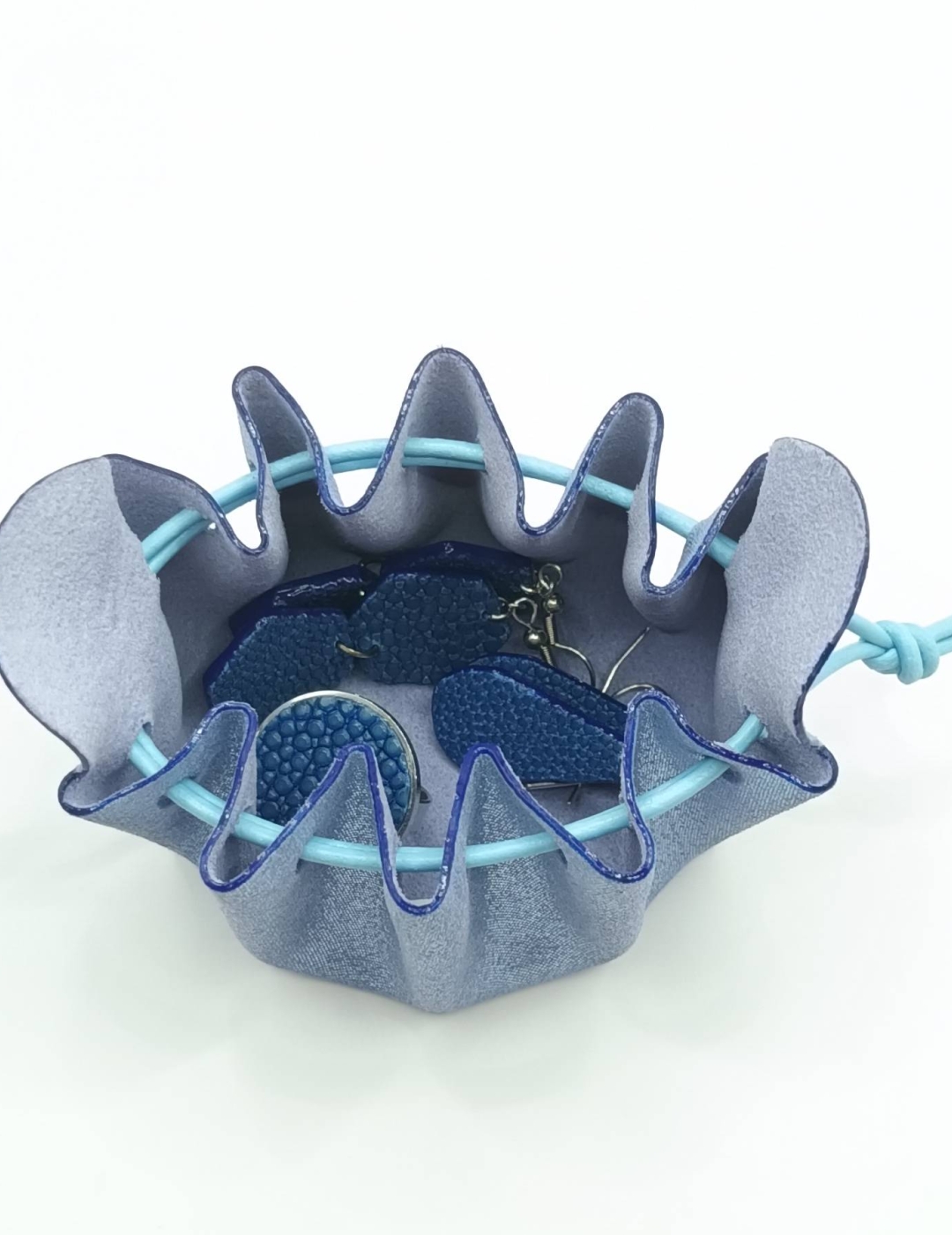 Petite bourse Bleu glacé Irisé