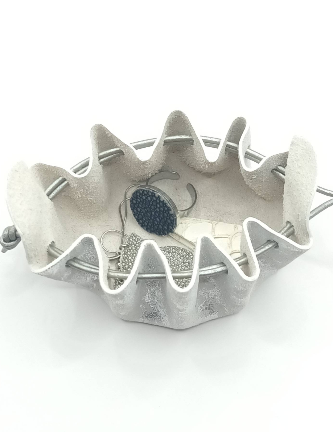 Petite bourse Blanc nuancé argent