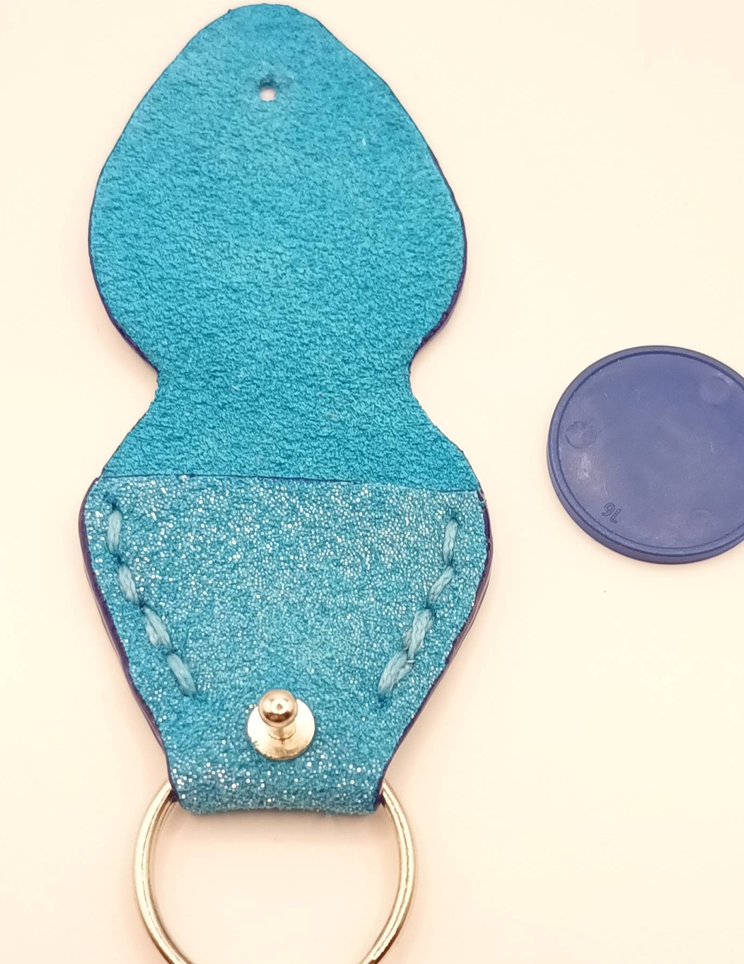 Étui à médiator Bleu pailleté