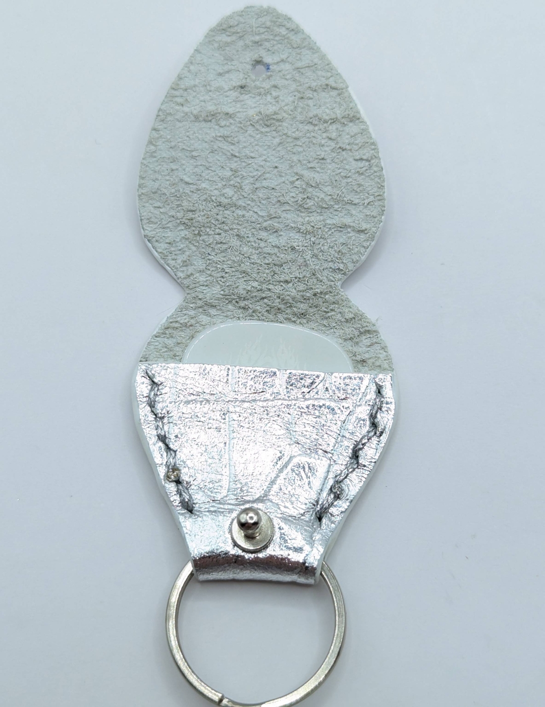 Étui à médiator Argent imitation crocodile