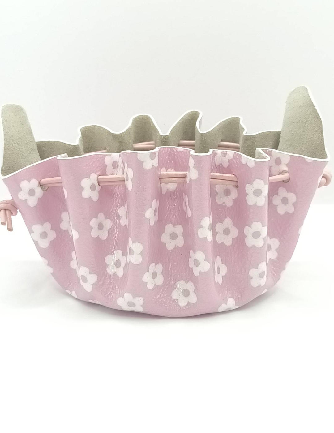 Grande bourse Rose pâle Motif petites fleurs