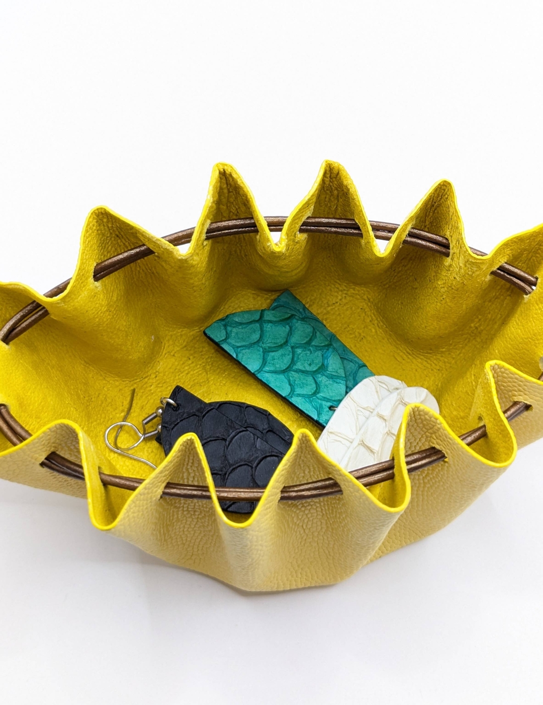 Grande bourse Jaune Grainé