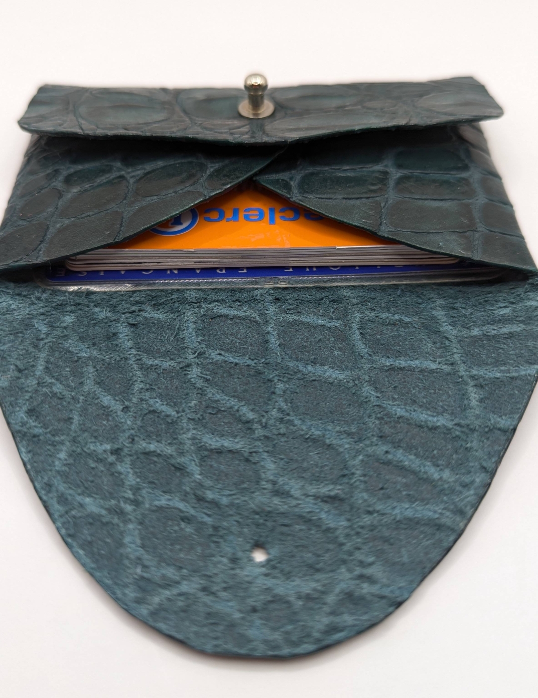 Porte-cartes Vert foncé imitation crocodile