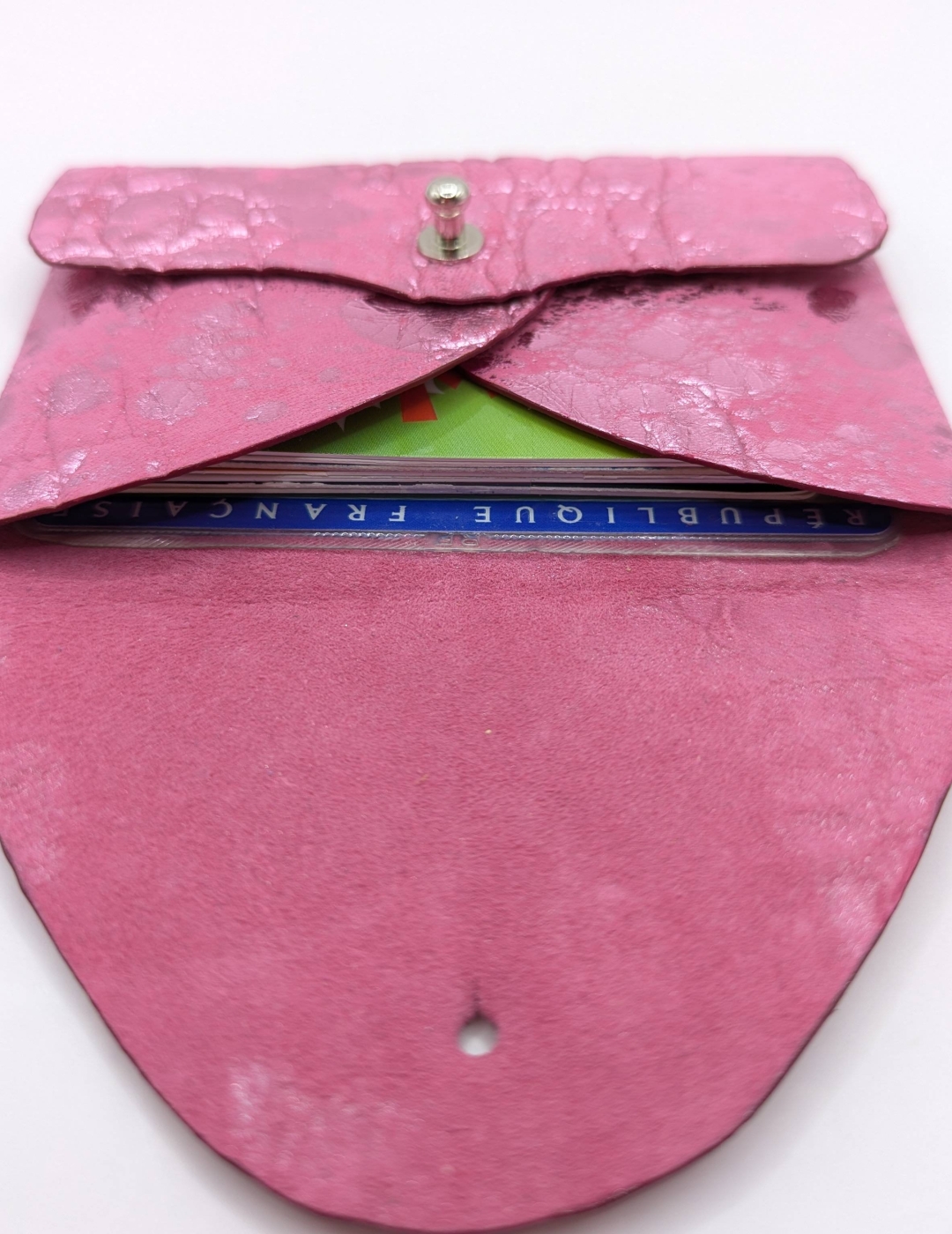 Porte-cartes Rose Barbie métallisé