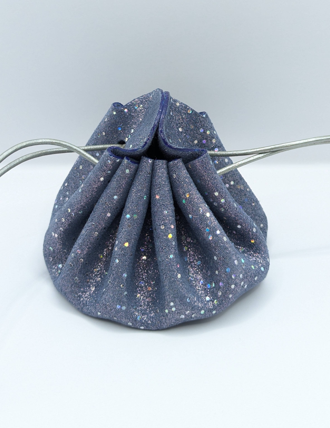 Grande bourse Bleu gris Pailleté