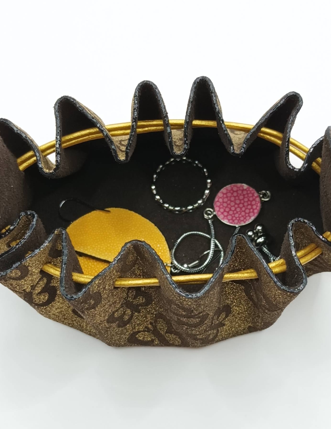 Grande bourse Doré Motif papillons