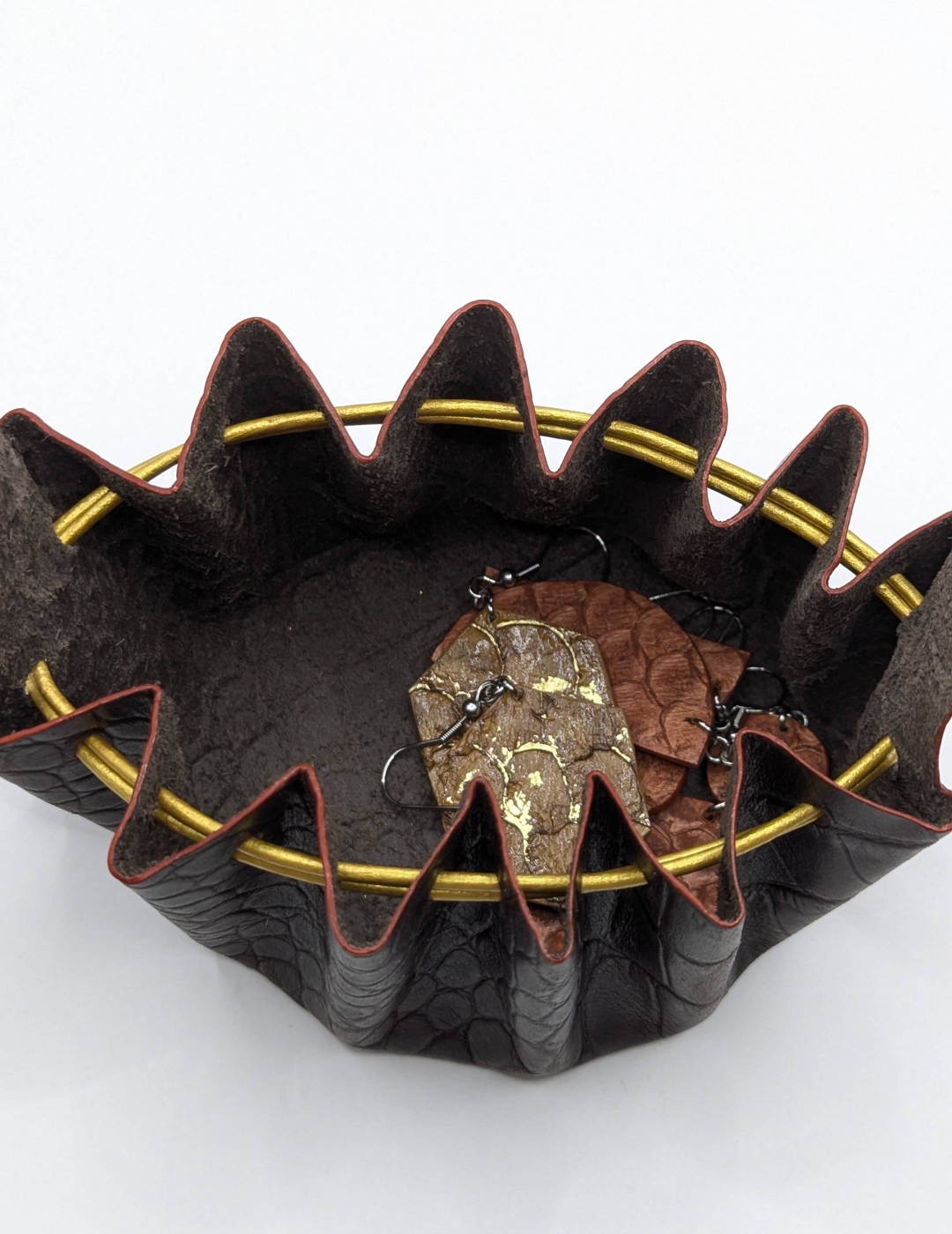 Grande bourse Marron foncé Imitation crocodile