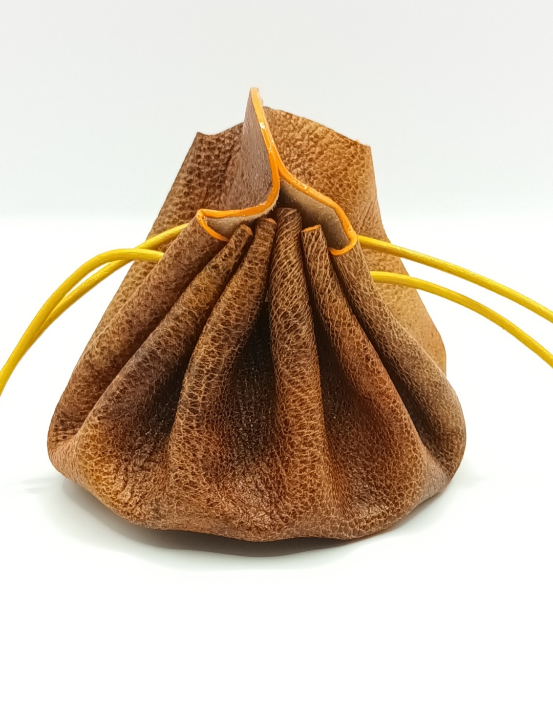 Grande bourse orange nuancé marron