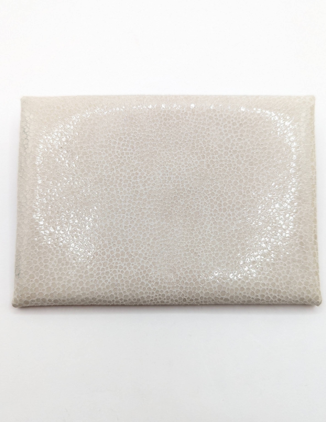 Porte-cartes Beige imitation grain galuchat