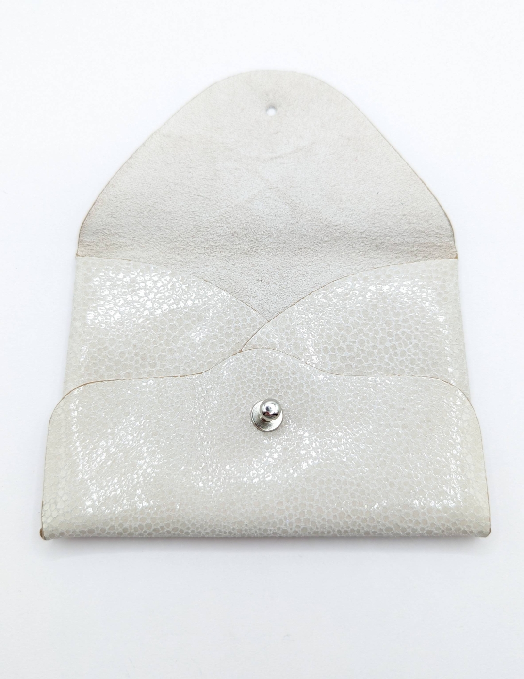 Porte-cartes Beige imitation grain galuchat