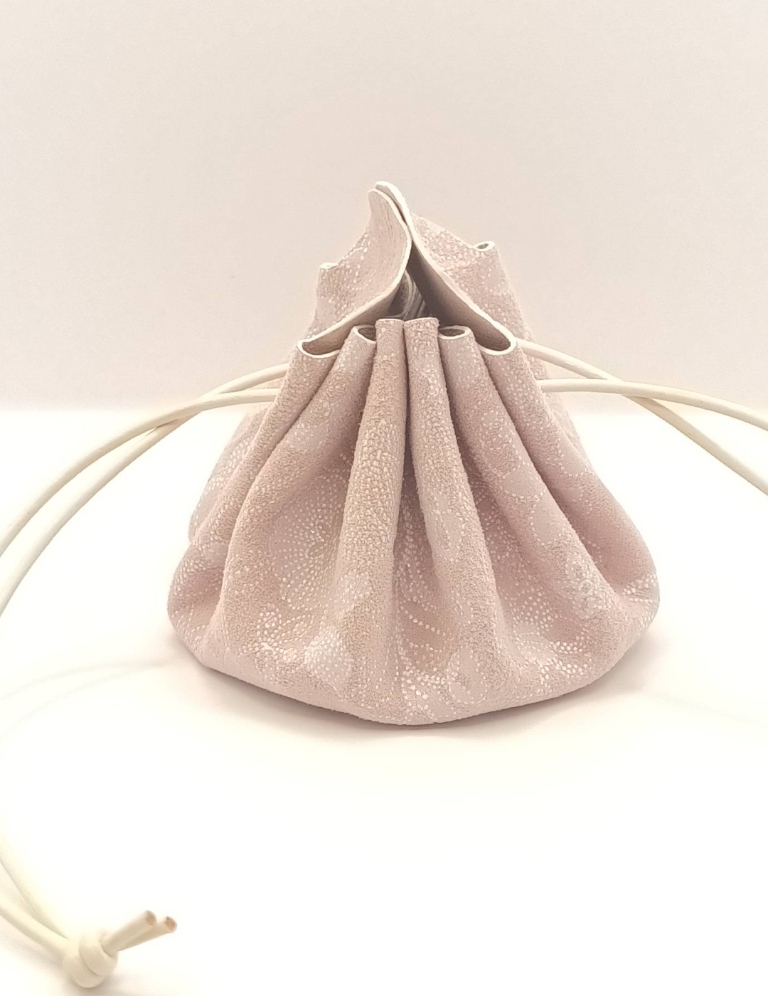 Grande bourse Rose clair Effet dentelle