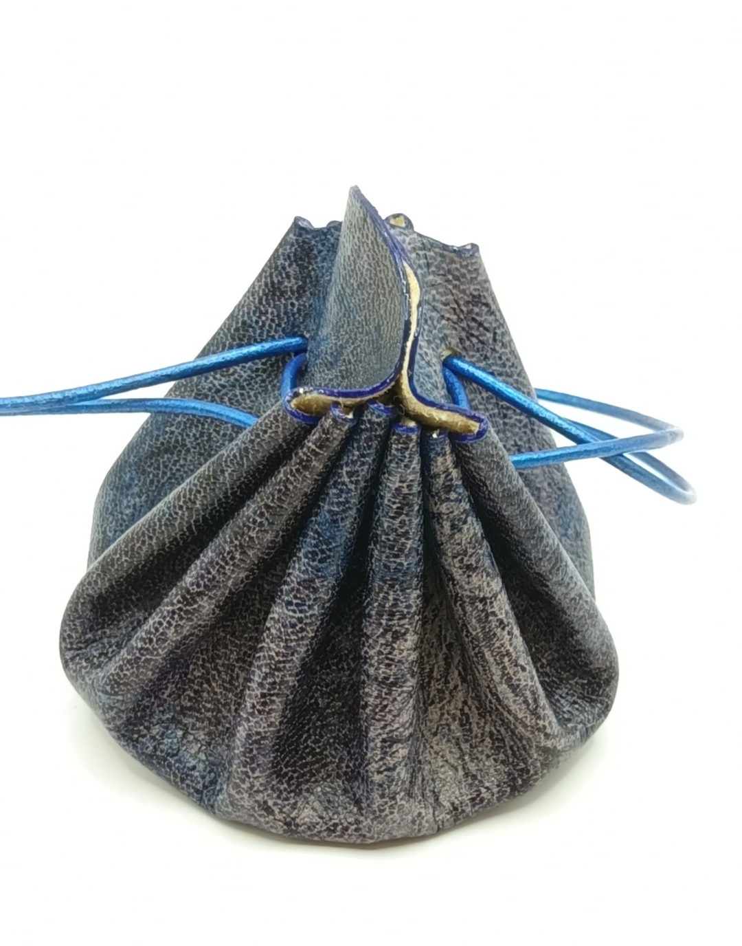 Grande bourse bleu foncé nuancé et bleu métallisé