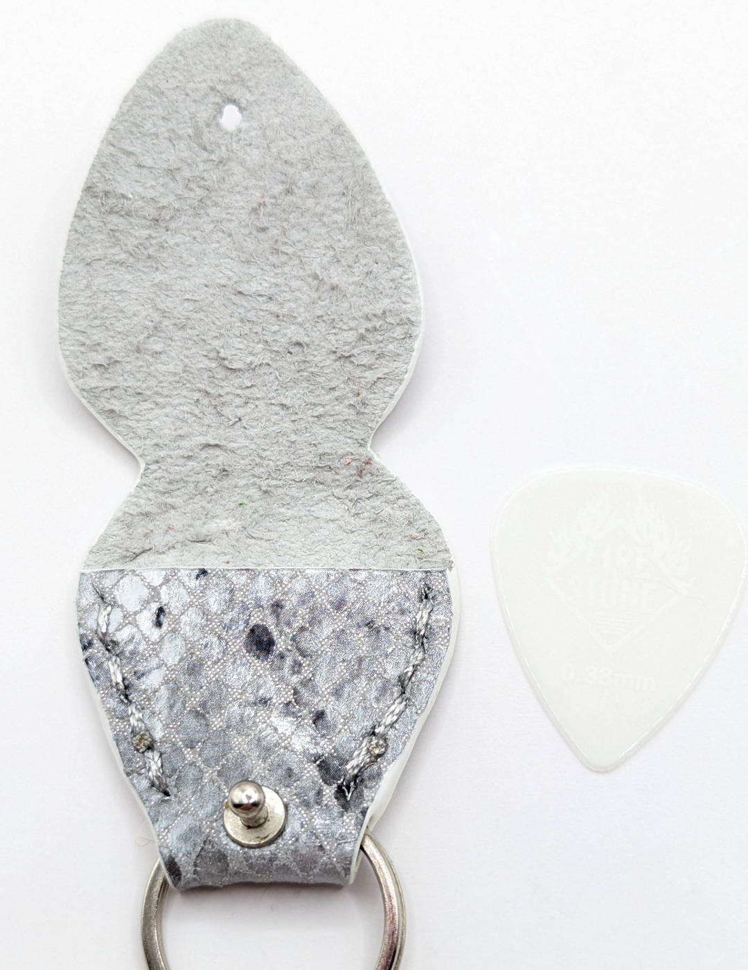 Étui à médiator Argent imitation serpent