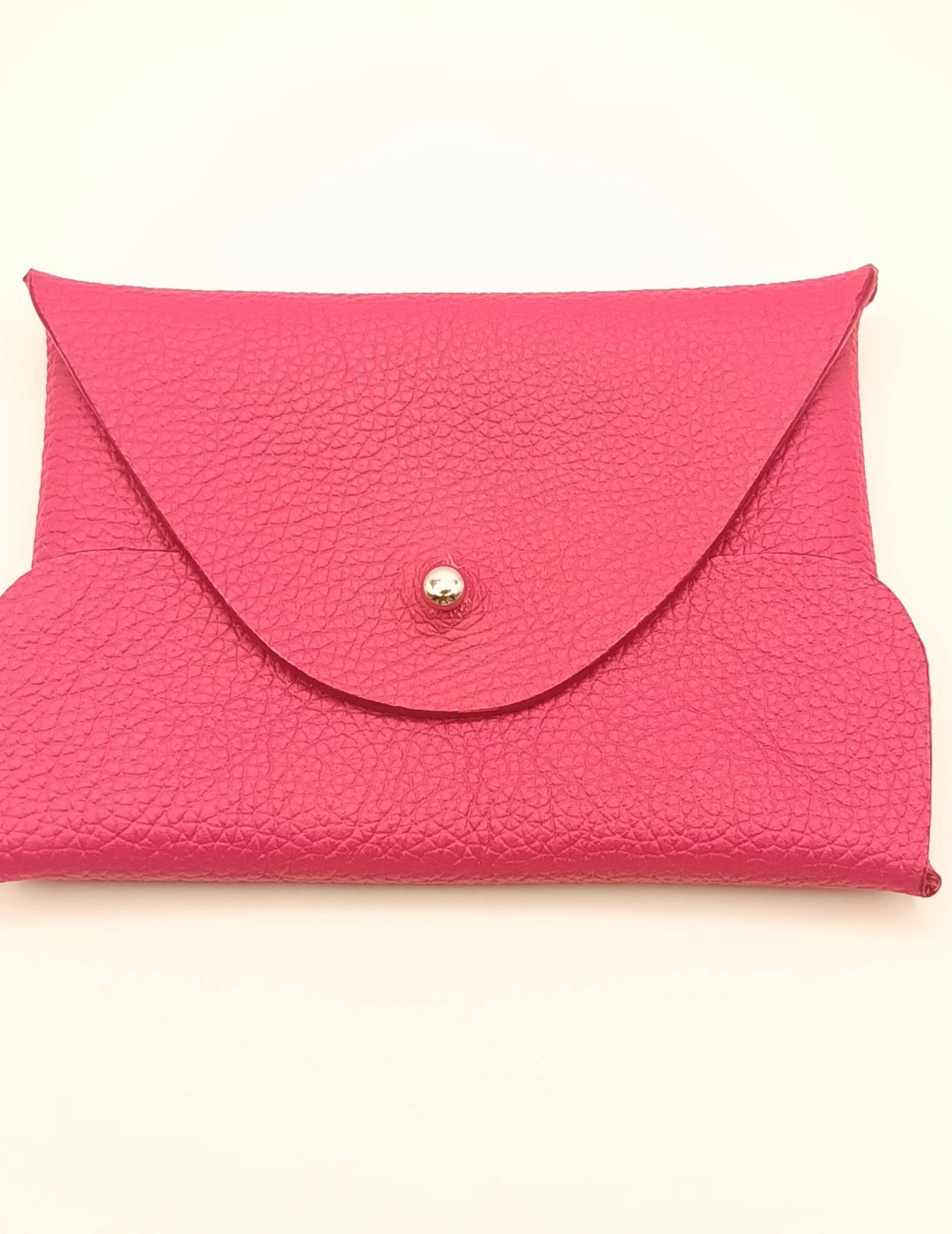 Porte-cartes framboise grainé