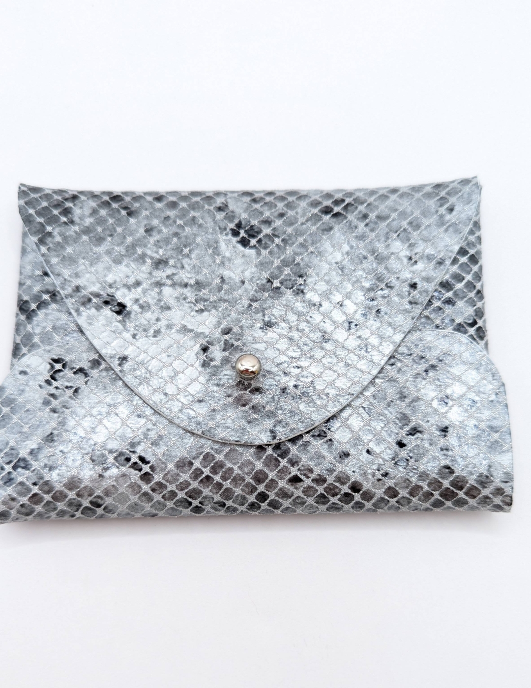 Porte-cartes Argent imitation serpent