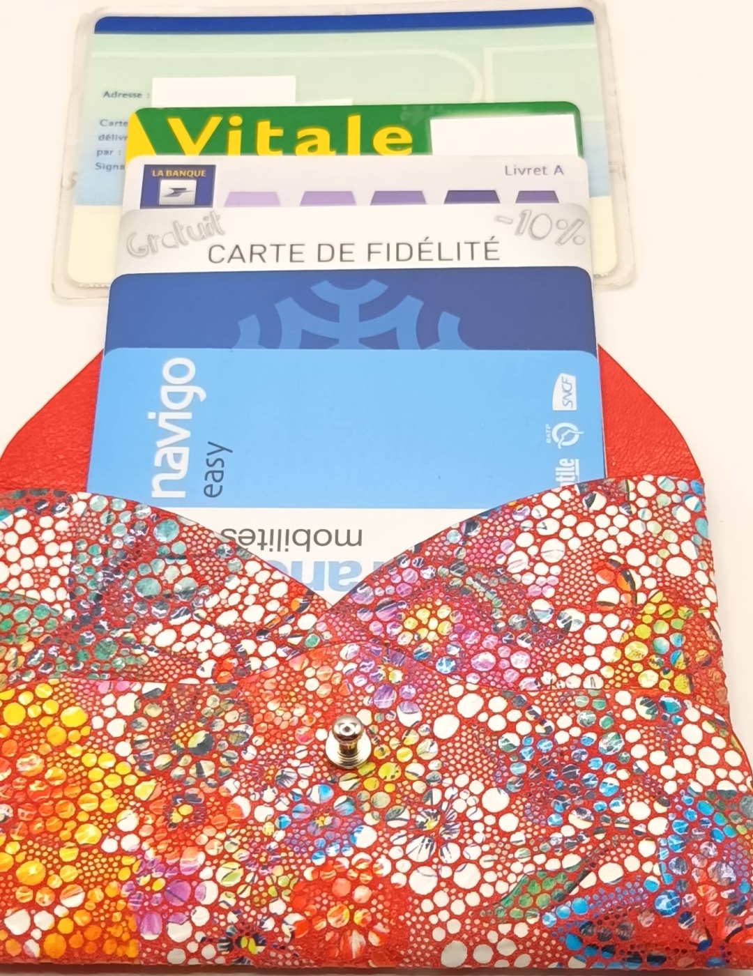 Porte-cartes Rouge fleuri