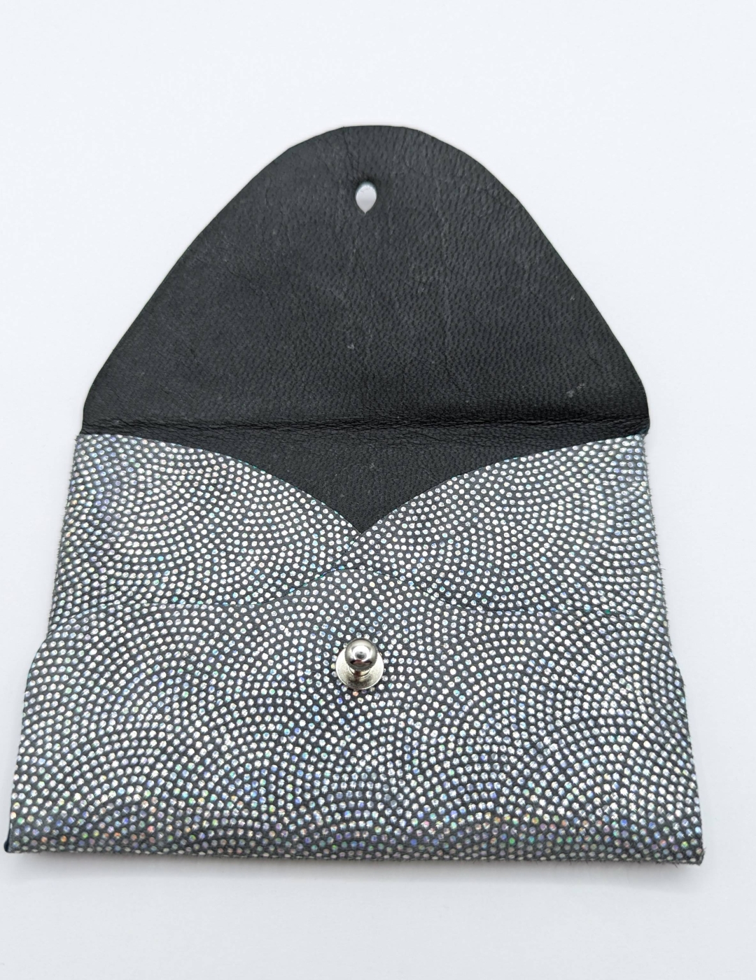 Porte-cartes Vert foncé pailleté argent