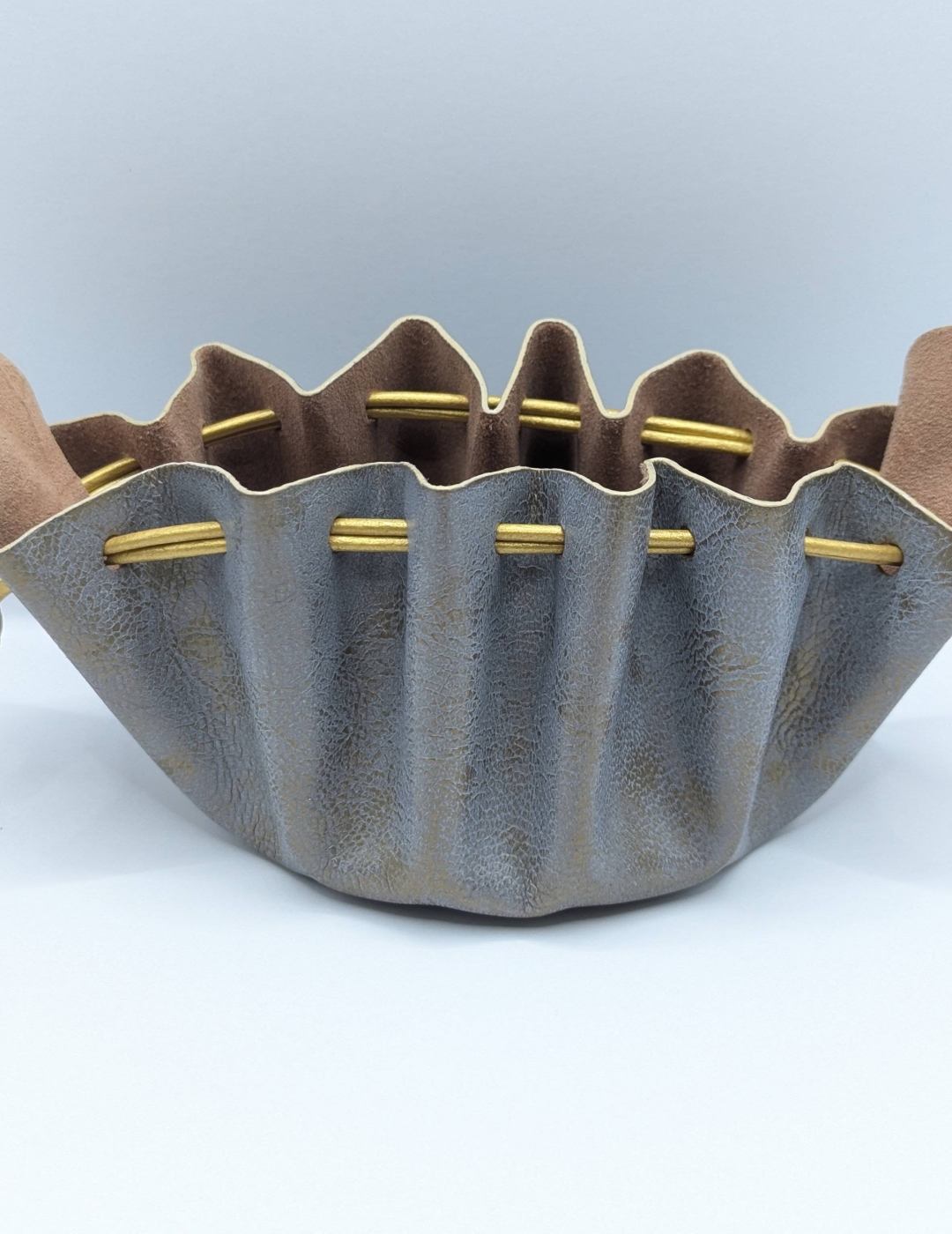 Grande bourse Mauve gris et doré