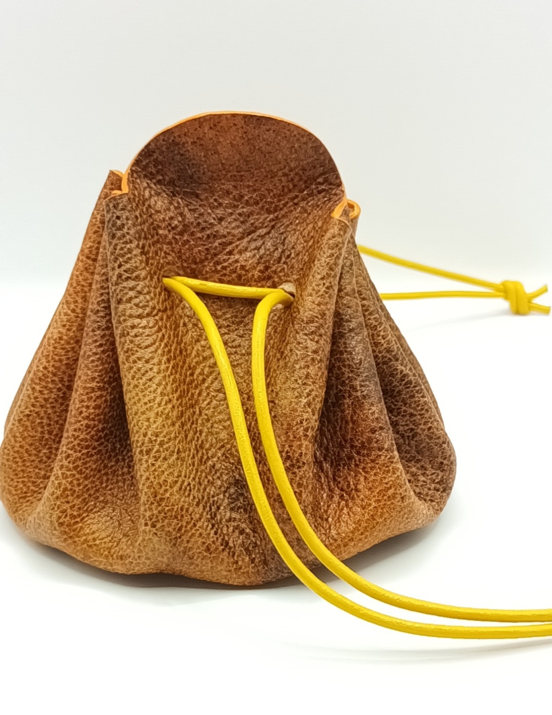 Grande bourse orange nuancé marron