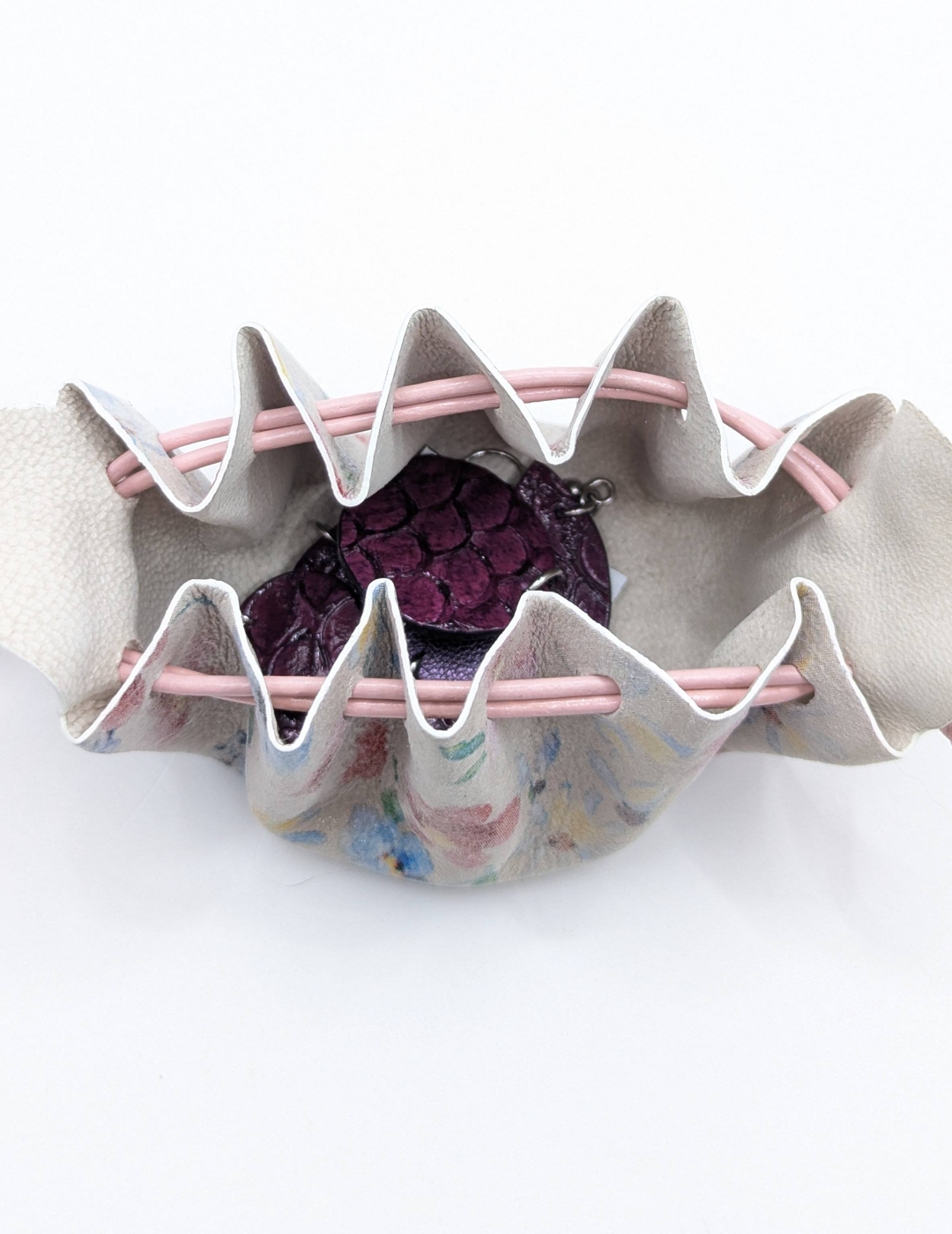 Petite bourse Beige rosé fleuri