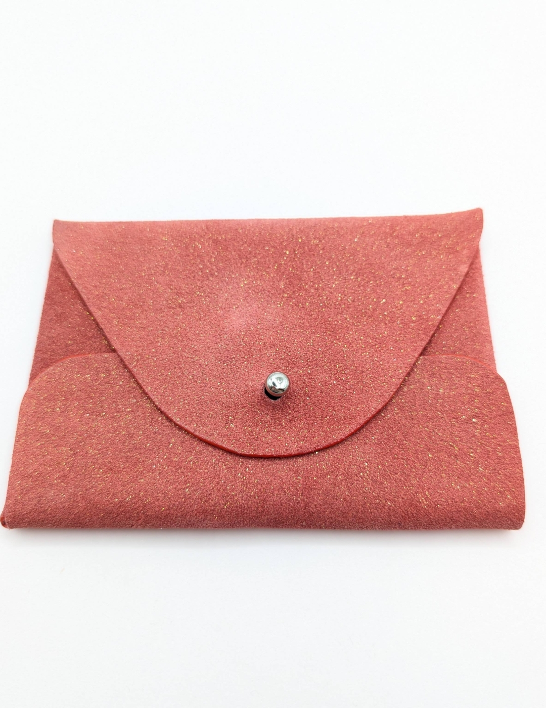 Porte-cartes Rouge velours pailleté doré