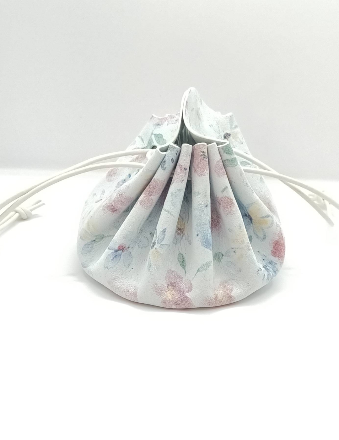 Grande bourse Blanc fleuri Touché velours