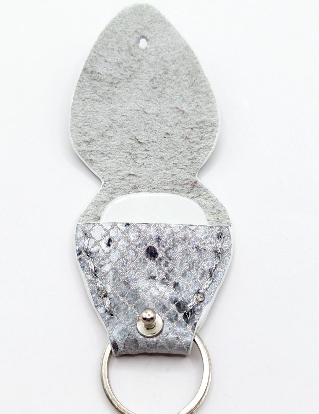 Étui à médiator Argent imitation serpent