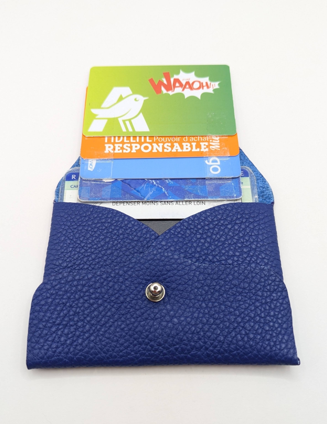 Porte-cartes Bleu roi grainé