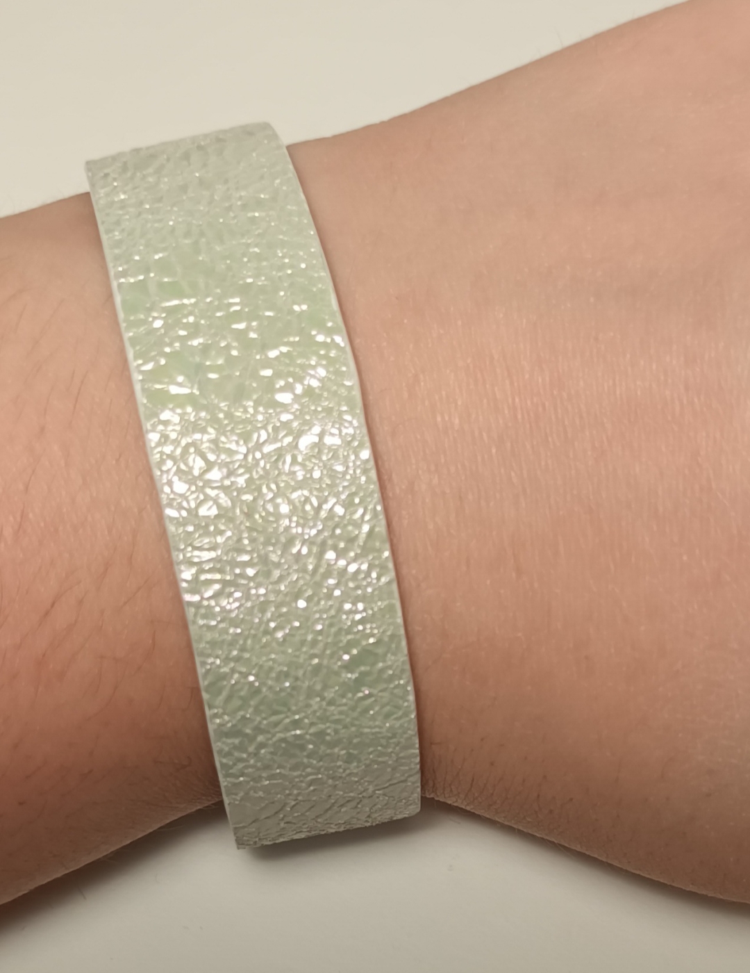 Bracelet vert d’eau effet craquelé