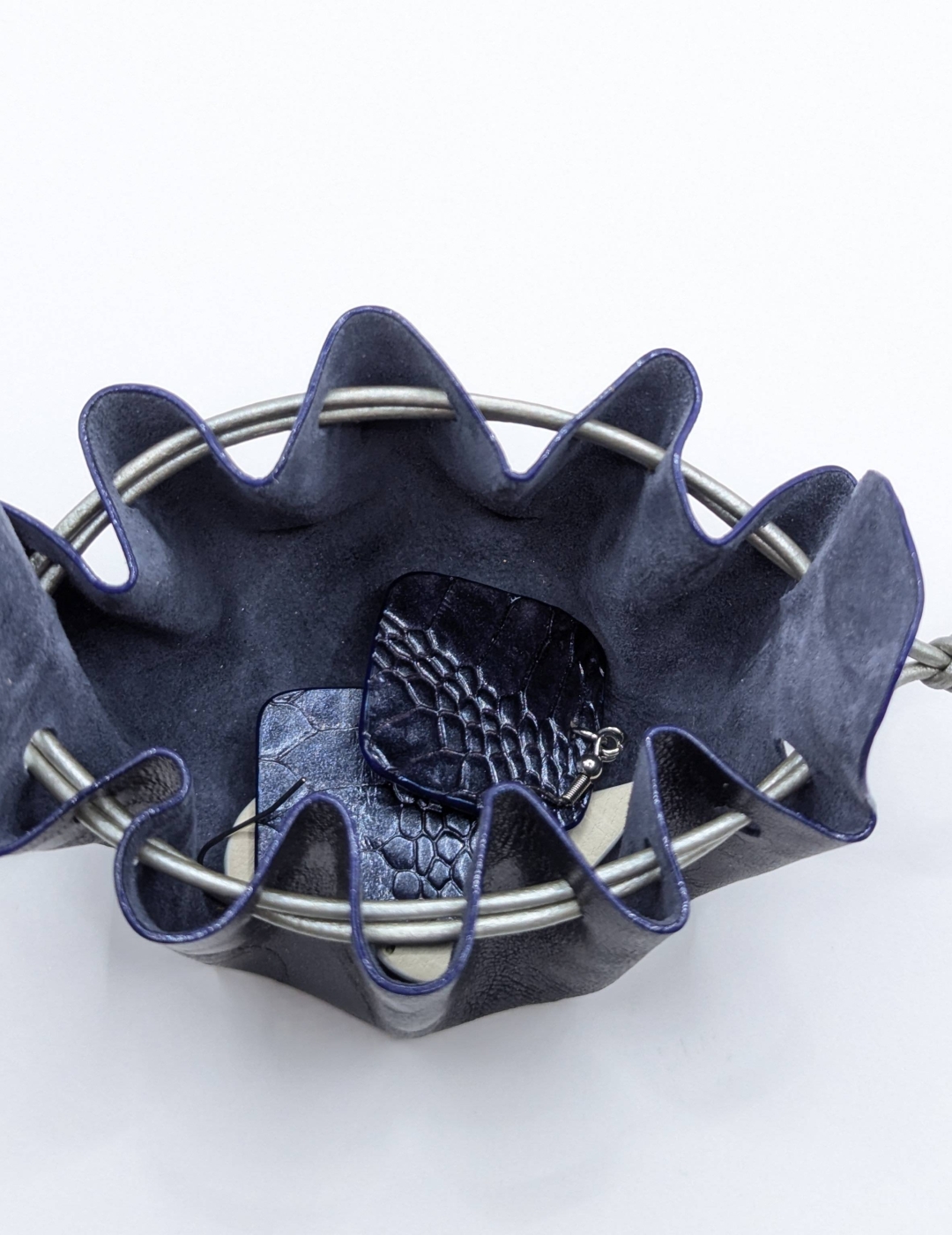 Petite bourse Bleu nuit Motif bulles