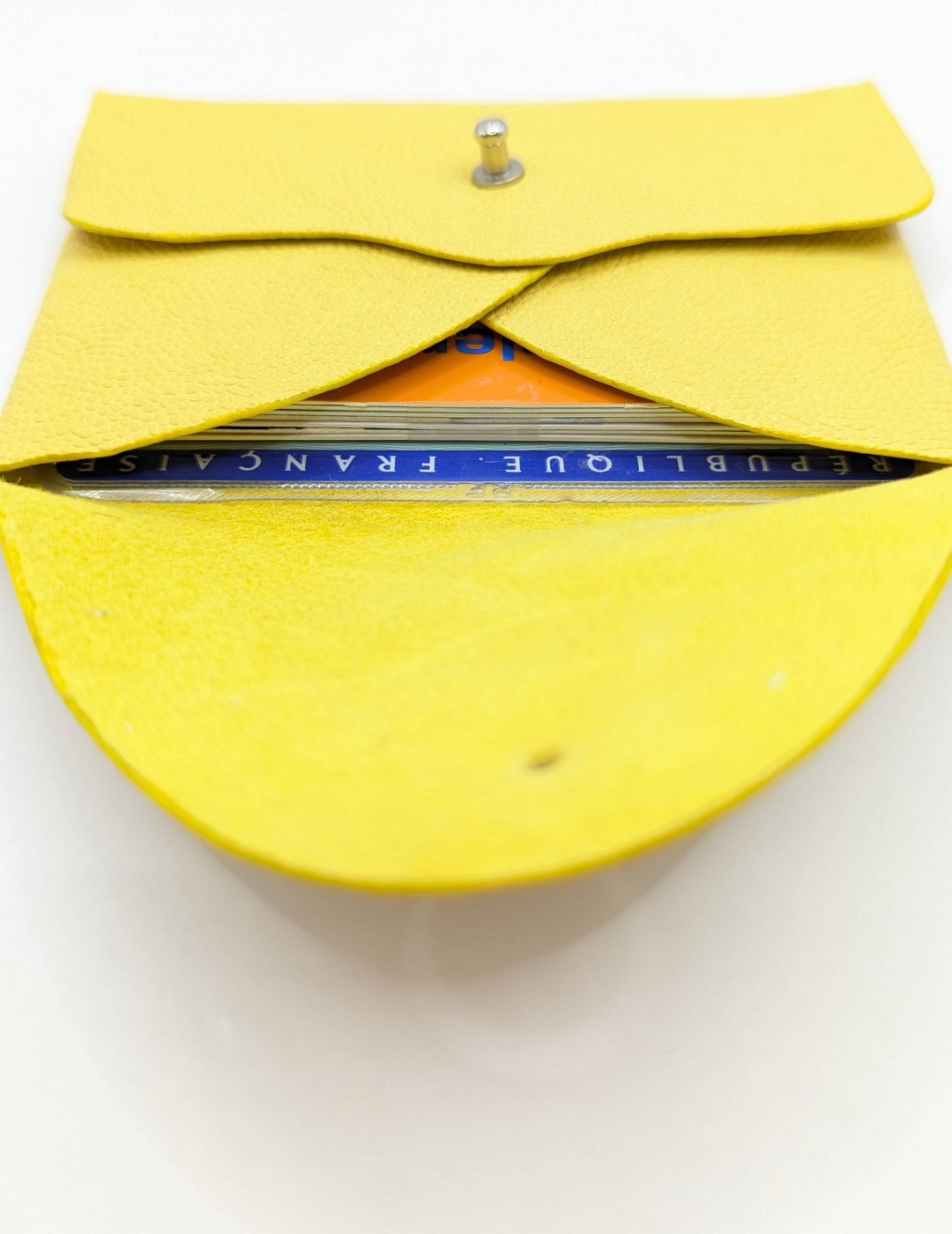 Porte-cartes Jaune grainé