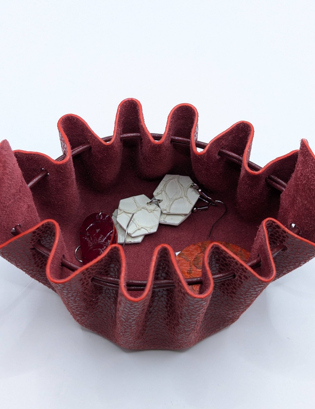 Grande bourse Rouge bordeaux Imitation galuchat