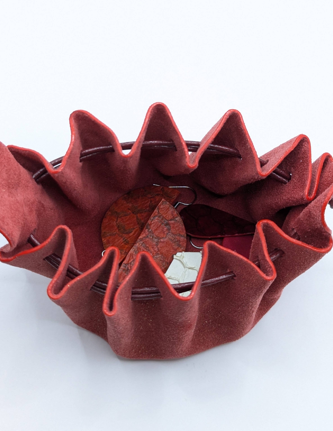 Grande bourse Rouge brut Pailleté doré