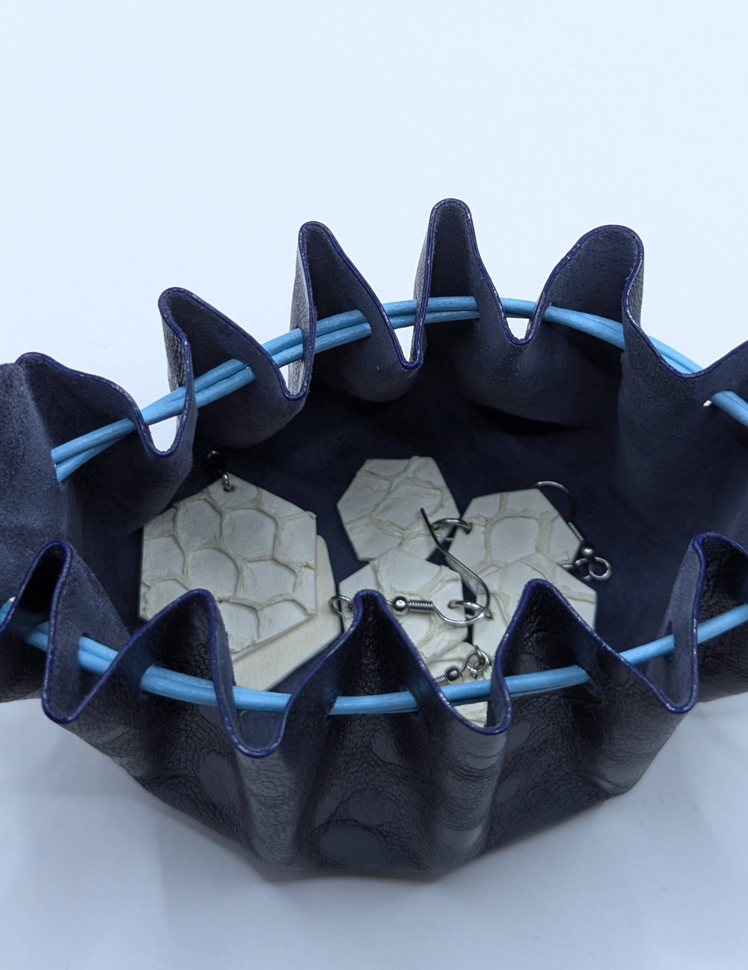 Grande bourse Bleu nuit Motif bulles