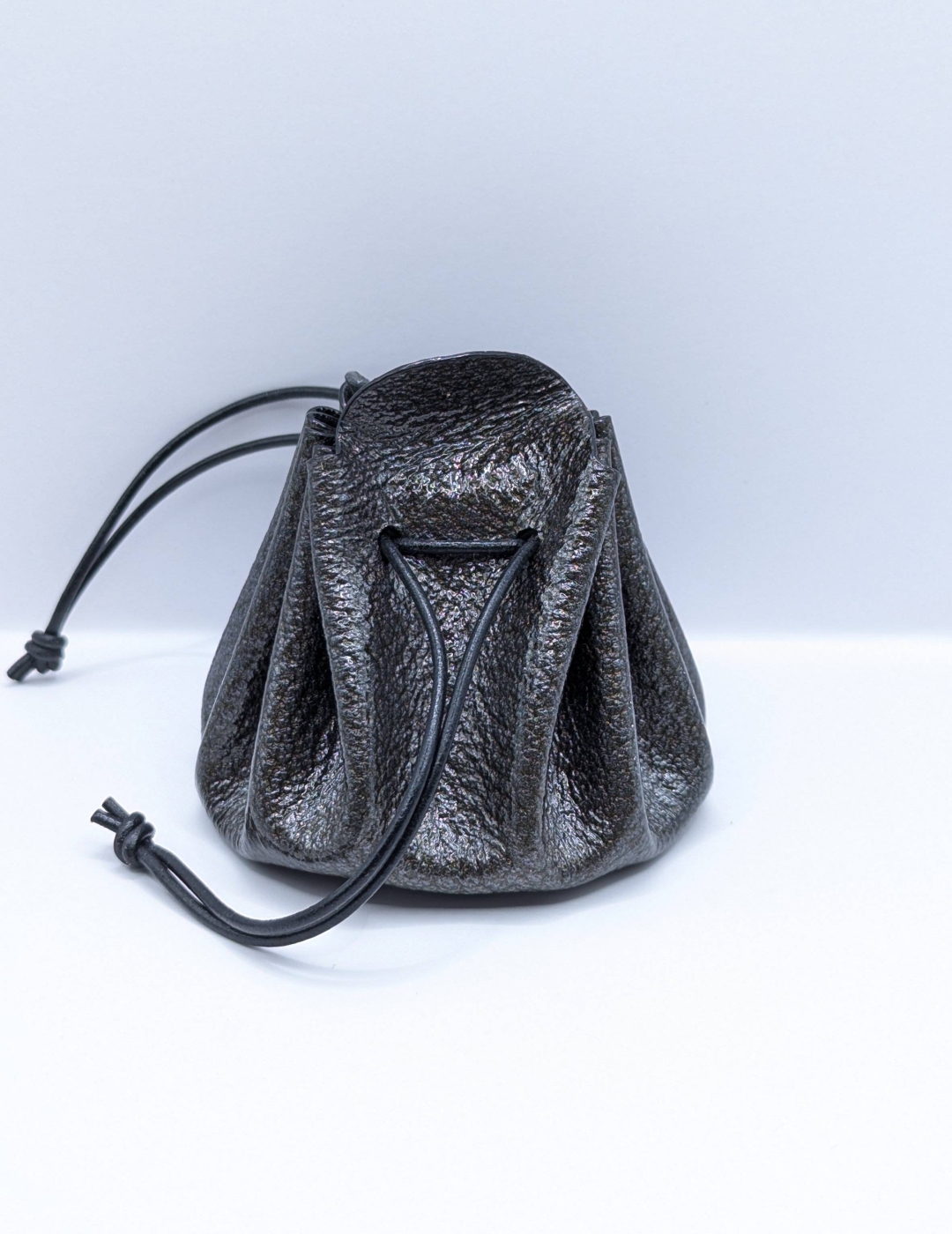 Grande bourse Noir Grainé vernis