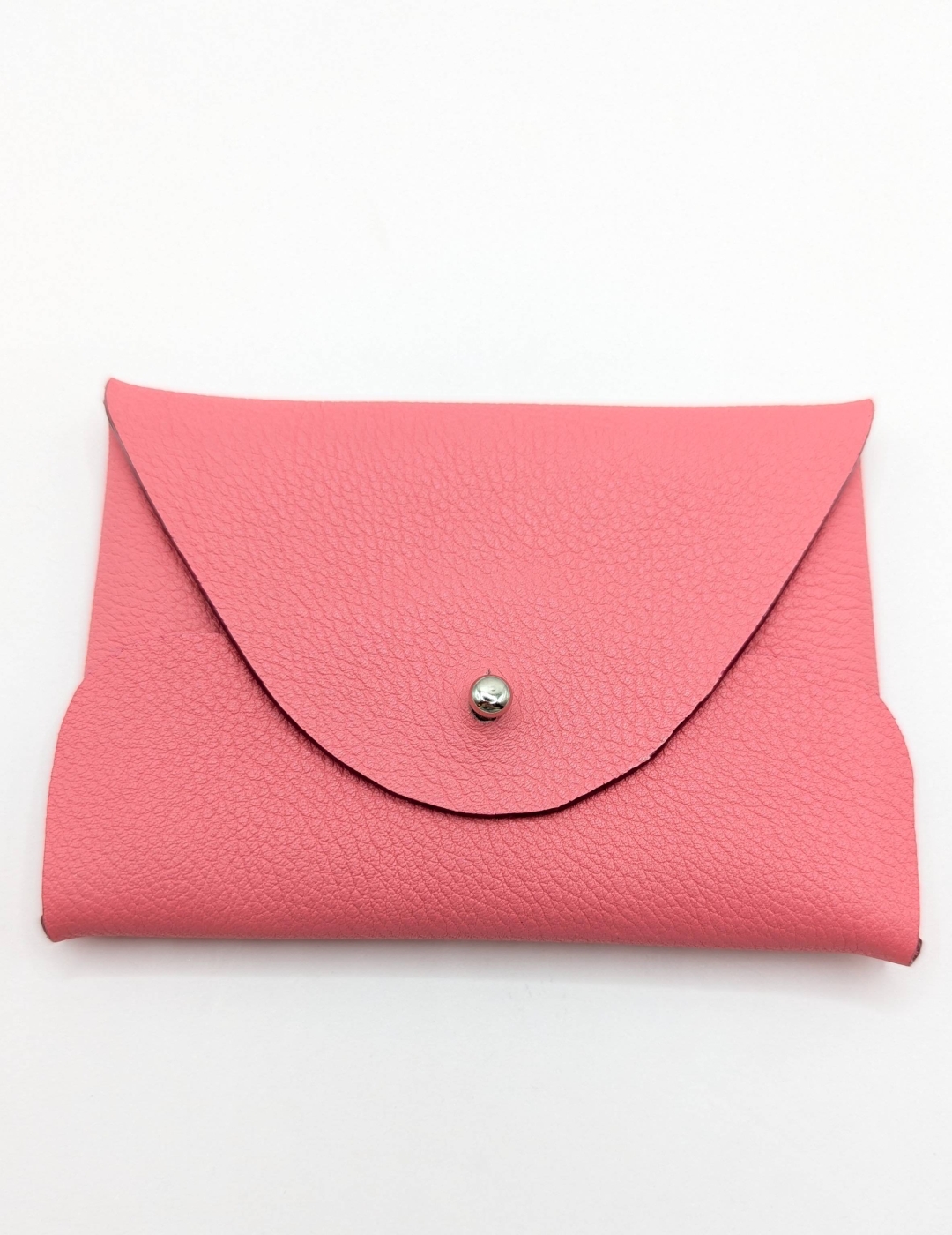 Porte-cartes Rose saumon grainé