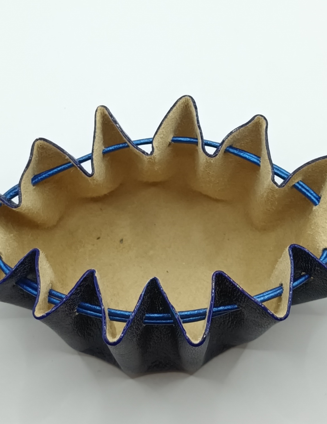 Grande bourse bleu foncé nuancé et bleu métallisé