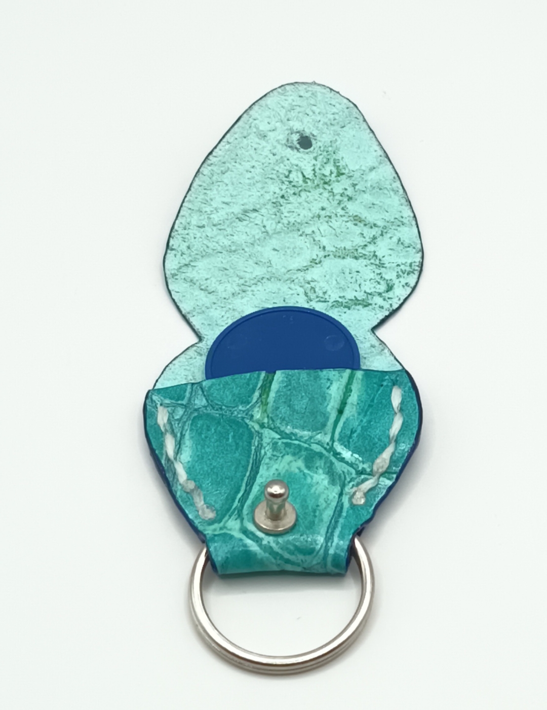 Étui à médiator Turquoise imitation crocodile