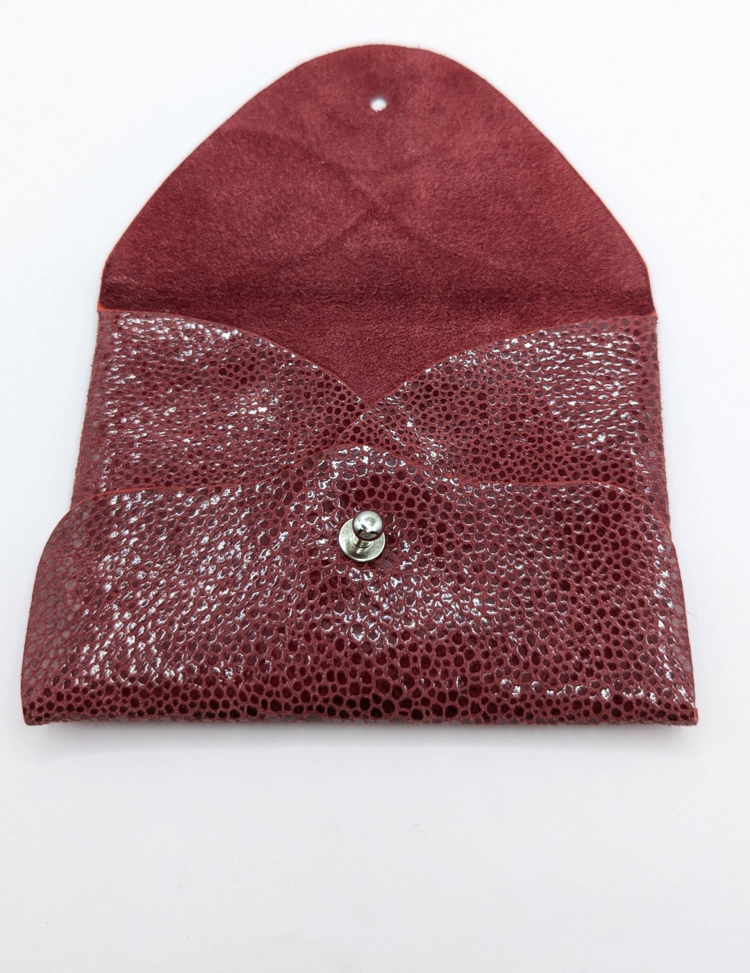 Porte-cartes Rouge imitation grain galuchat