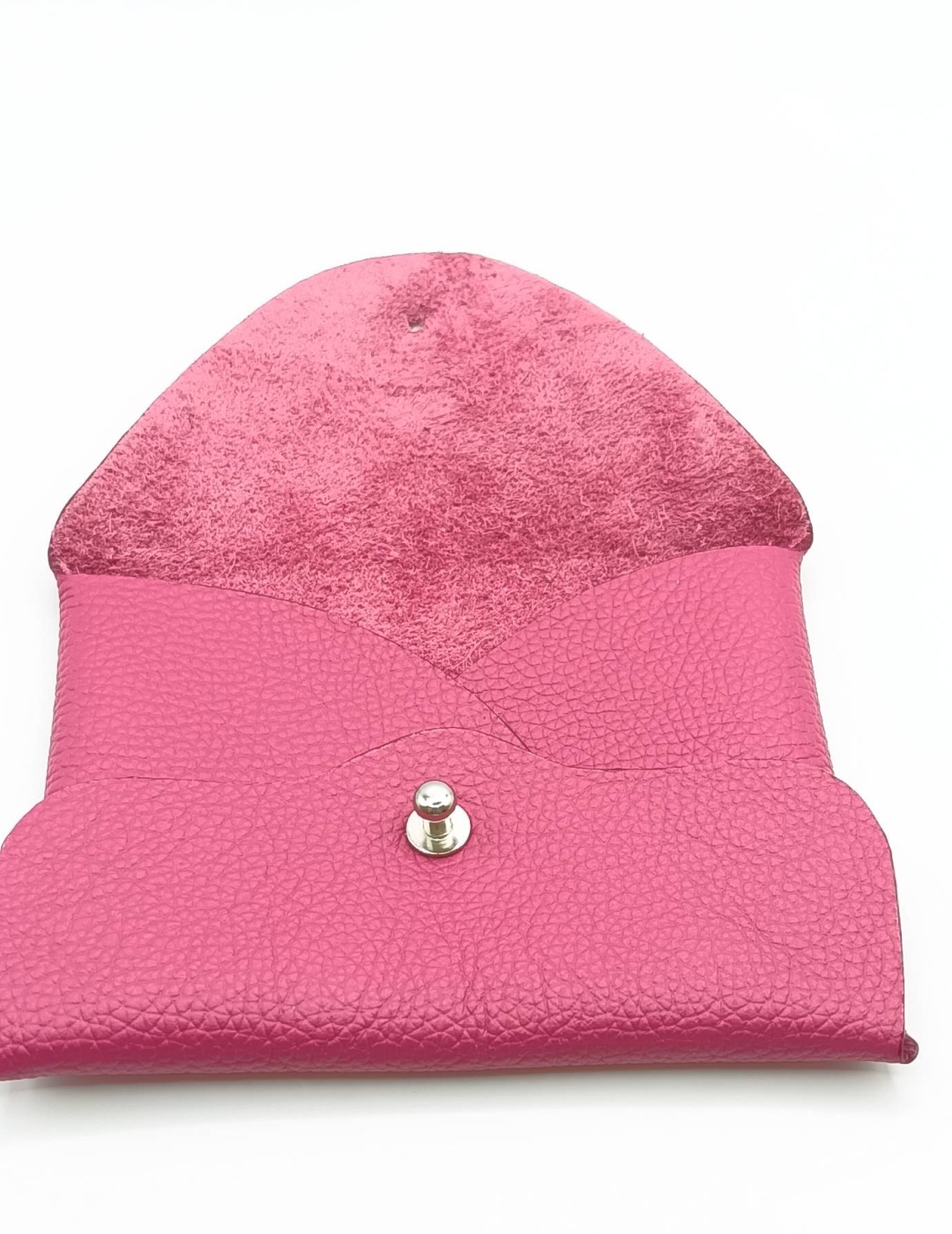 Porte-cartes framboise grainé