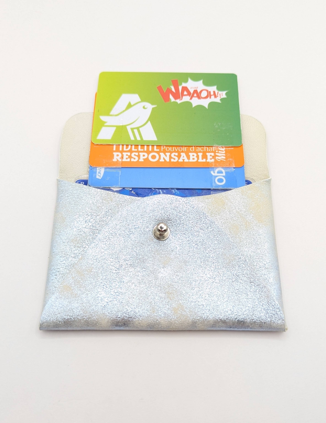 Porte-cartes Argenté bleu